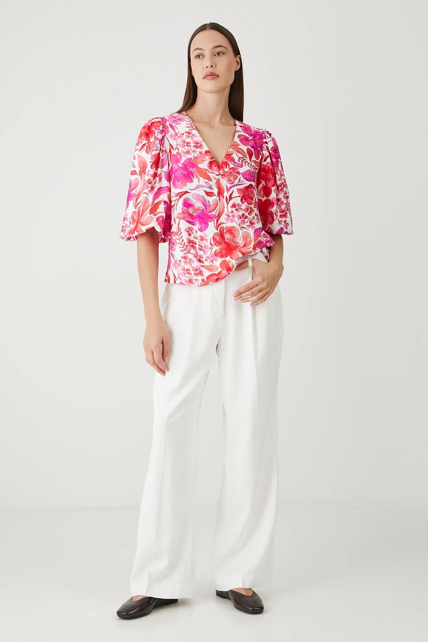 Блузка Medicine цвет белый принт цветы