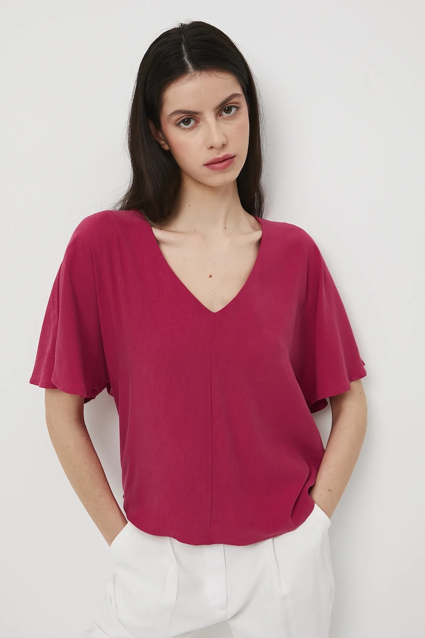 Medicine bluza culoarea rosu, neted Medicine bluza culoarea rosu, neted