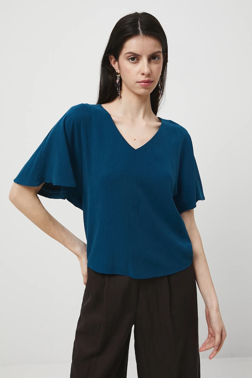 Medicine bluza culoarea verde, neted