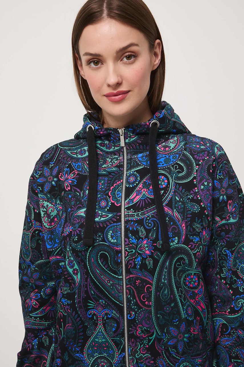 Medicine bluză culoarea turcoaz, cu glugă