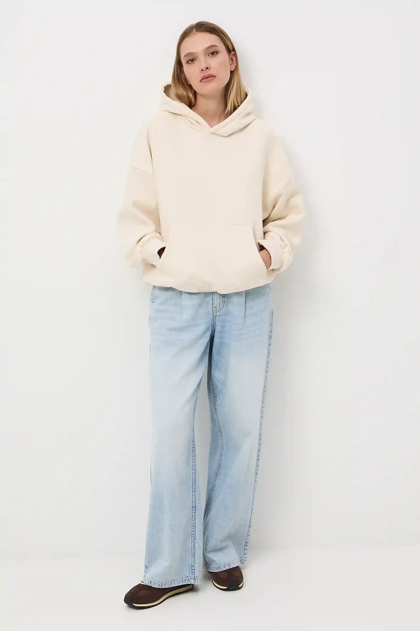 Кофта Medicine цвет бежевый с капюшоном однотонная