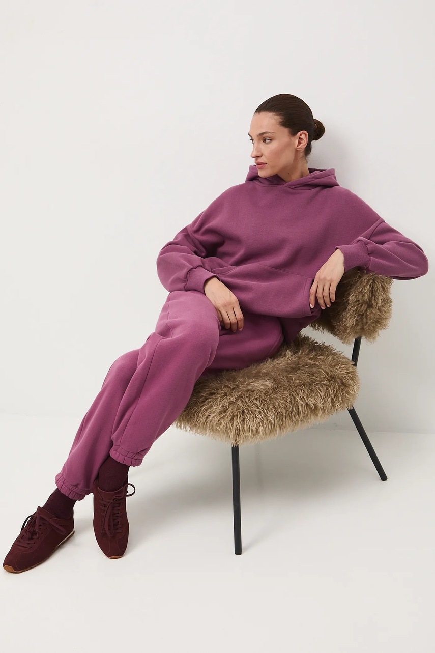 Кофта Medicine цвет фиолетовый с капюшоном однотонная