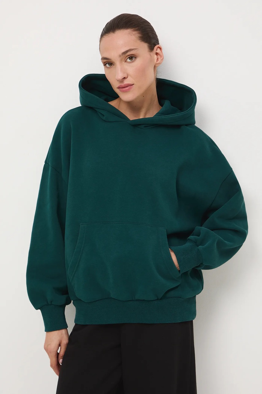 Кофта Medicine цвет зелёный с капюшоном однотонная