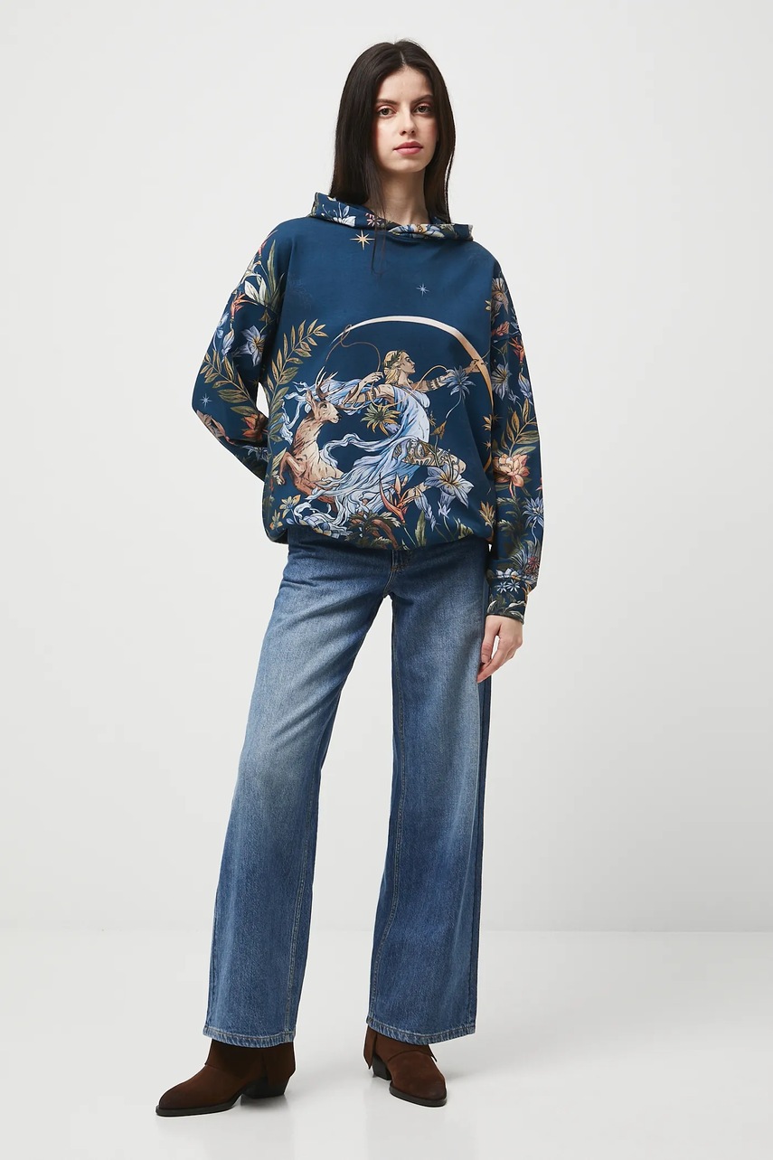 Кофта Medicine цвет синий с капюшоном