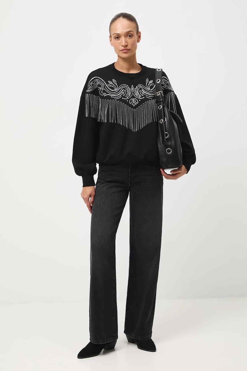 Medicine bluza culoarea negru, cu imprimeu