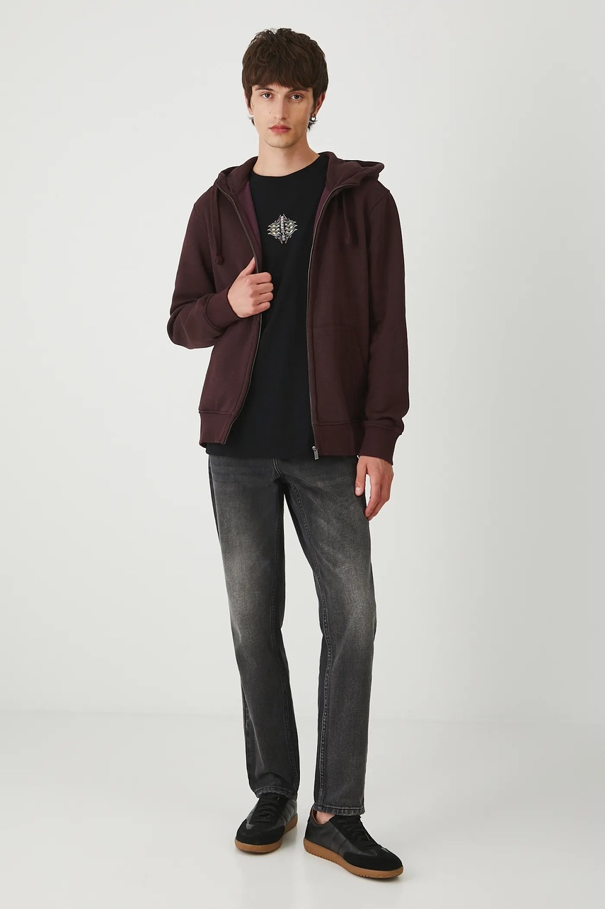 Кофта Medicine цвет бордовый с капюшоном