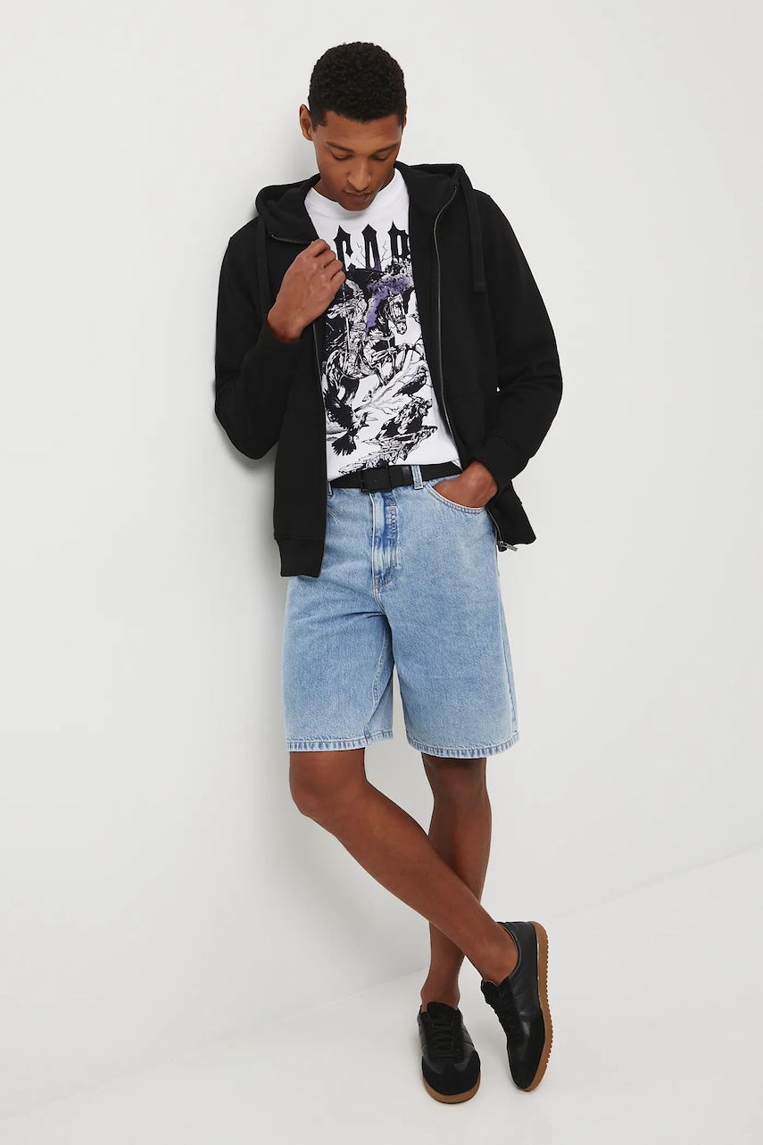 Medicine bluză culoarea negru, cu glugă, uni