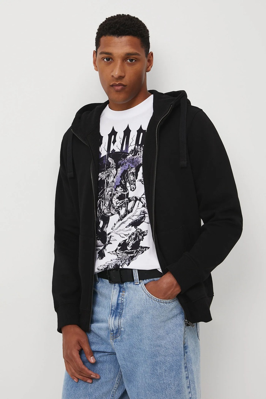 Кофта Medicine цвет чёрный с капюшоном однотонная