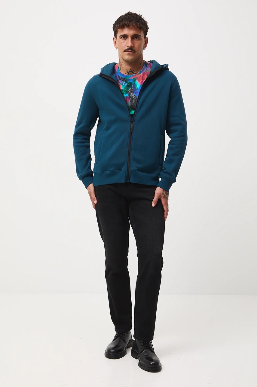 Кофта Medicine цвет бирюзовый с капюшоном однотонная