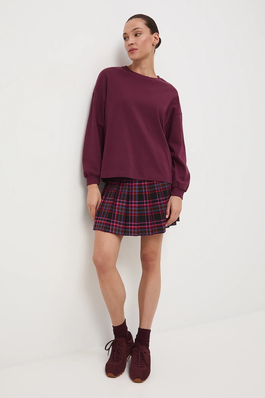 Medicine longsleeve din bumbac culoarea violet