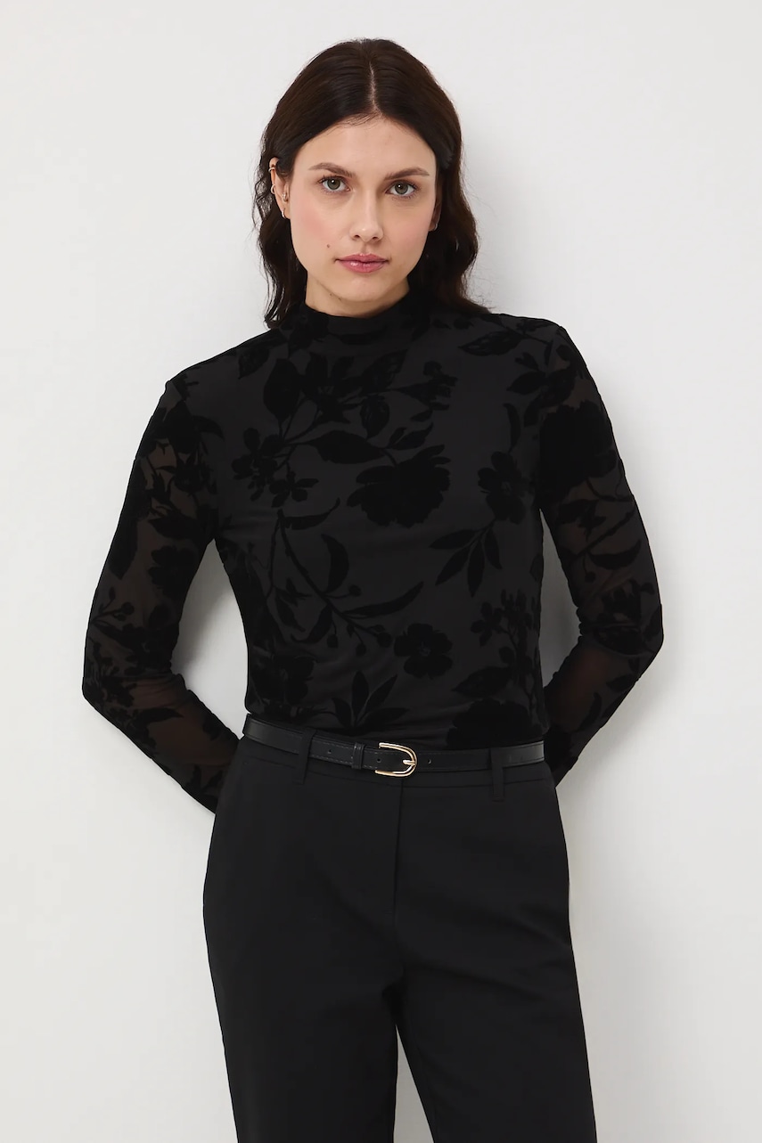 Medicine longsleeve culoarea negru, cu turtleneck