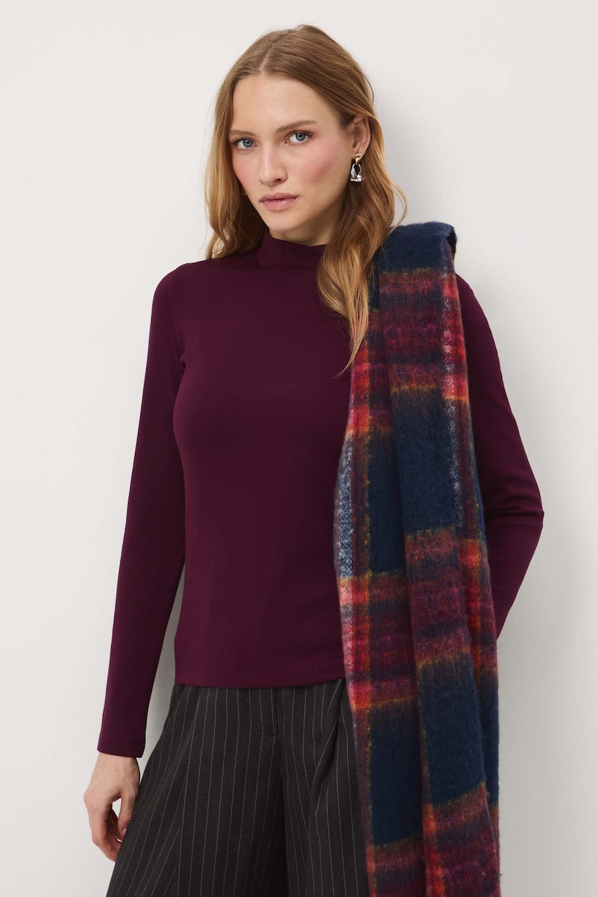 Medicine longsleeve culoarea bordo, cu turtleneck