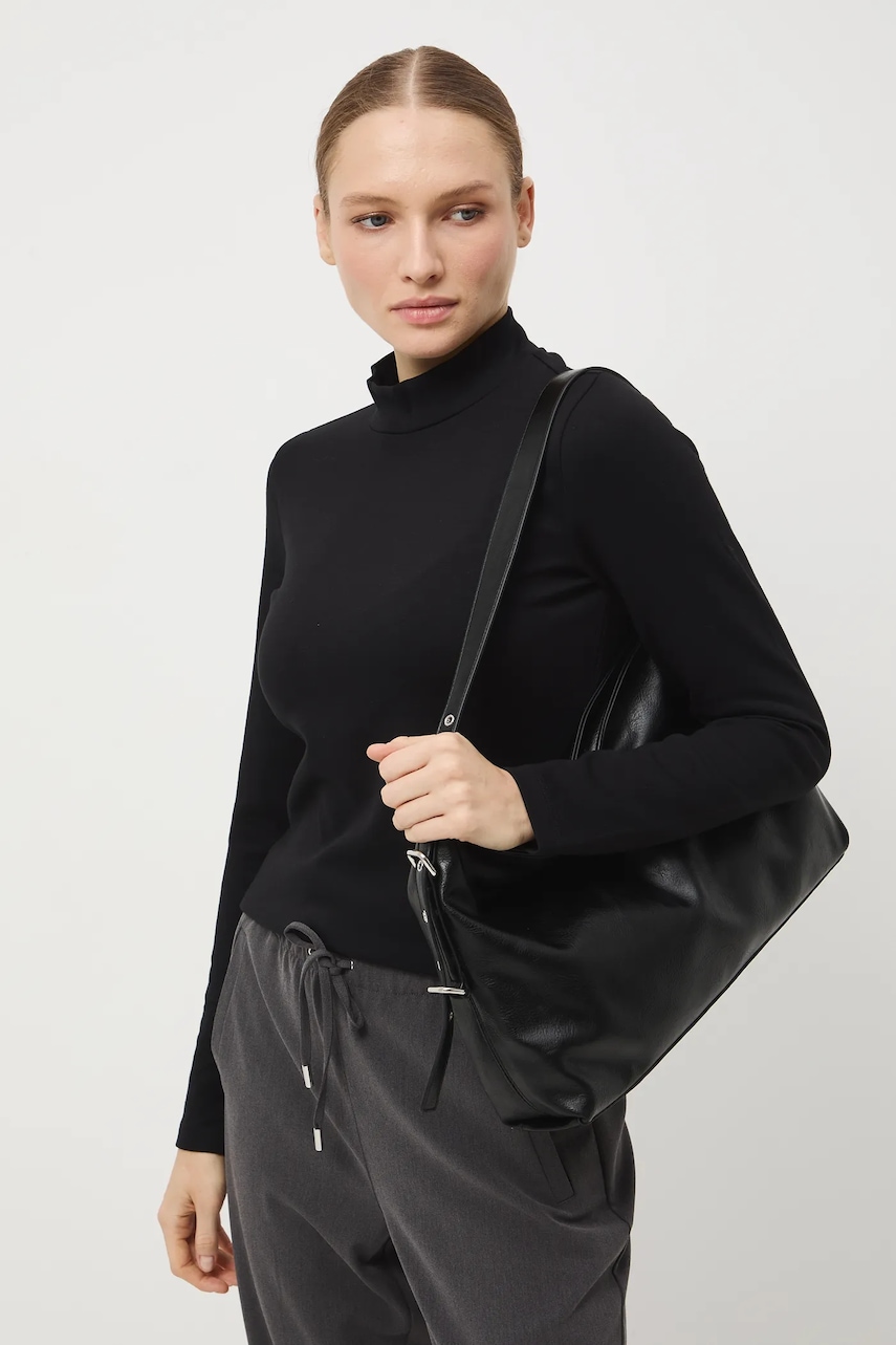 Medicine longsleeve culoarea negru, cu turtleneck