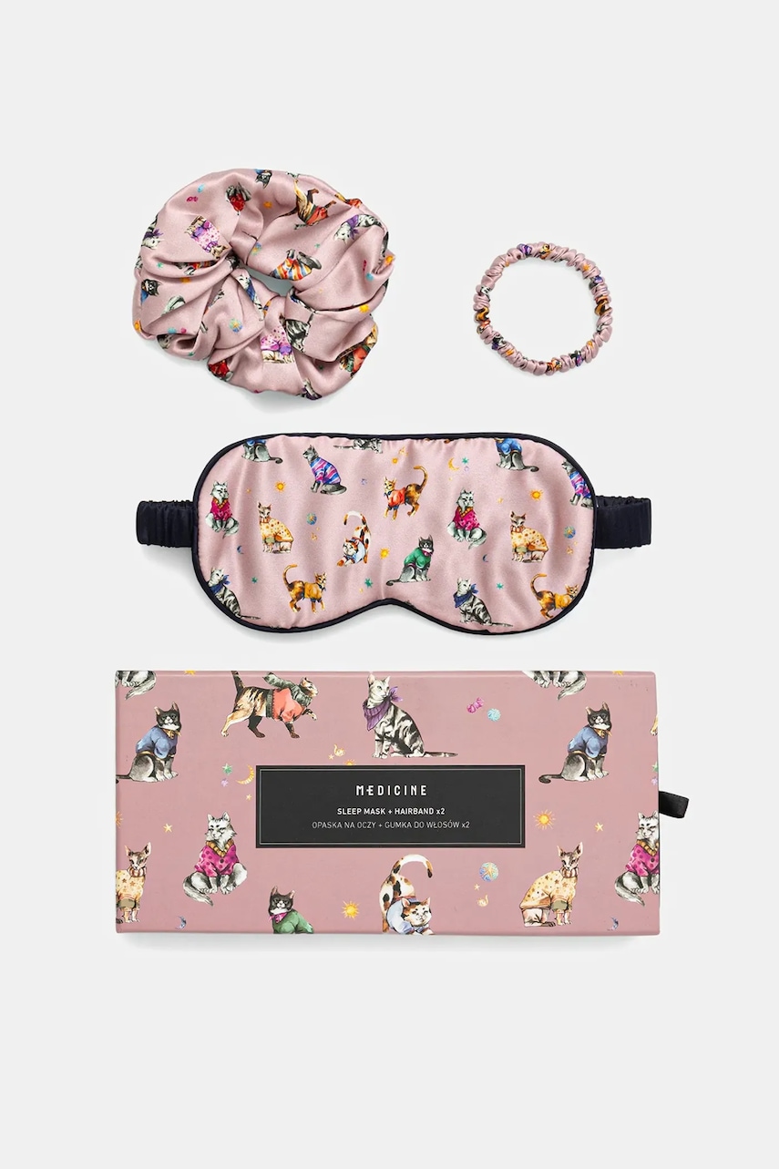 Medicine set de mătase: legături la ochi și bentițe de păr 2-pack culoare multicoloră