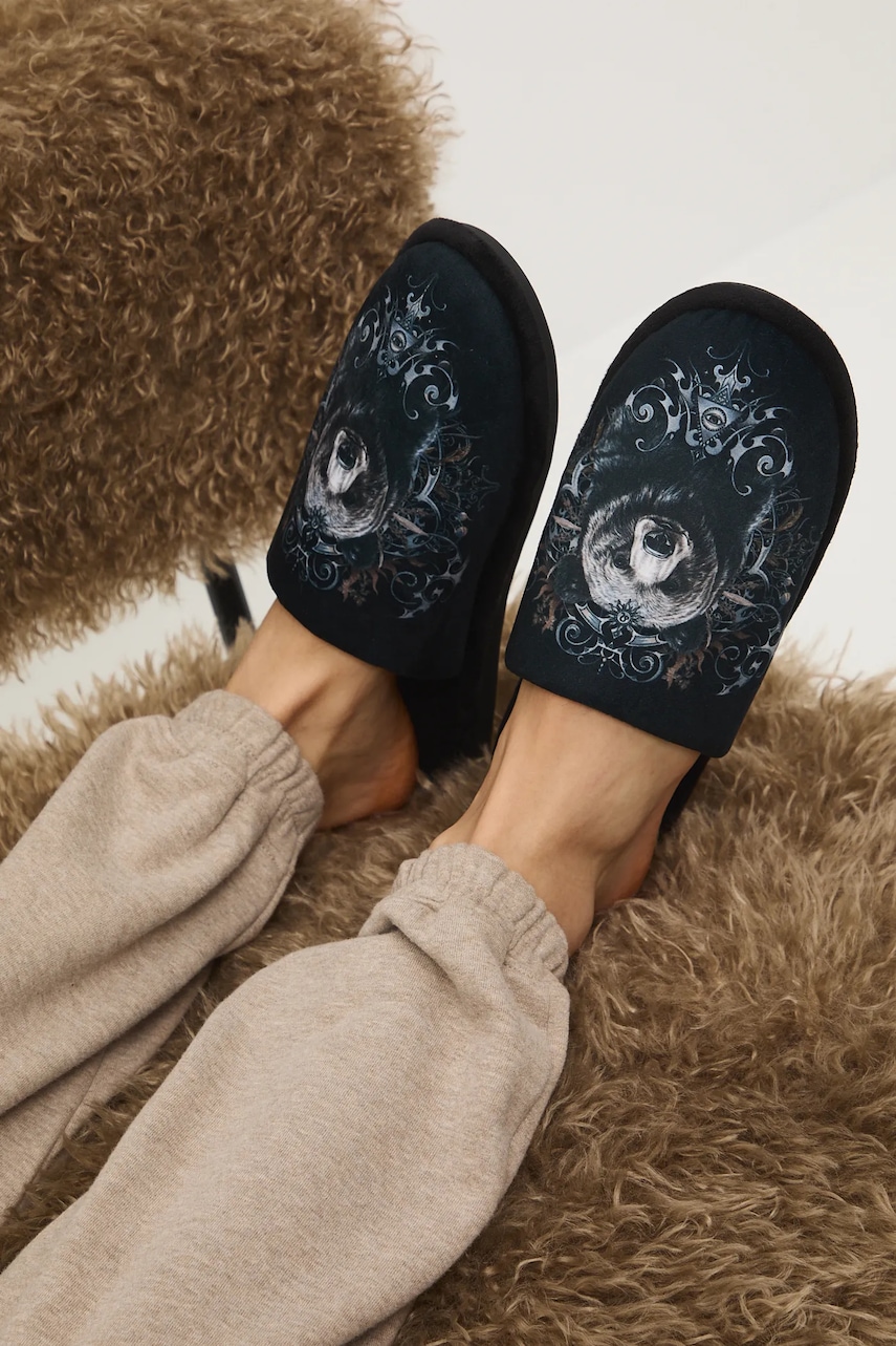 Medicine papuci de casa culoarea negru