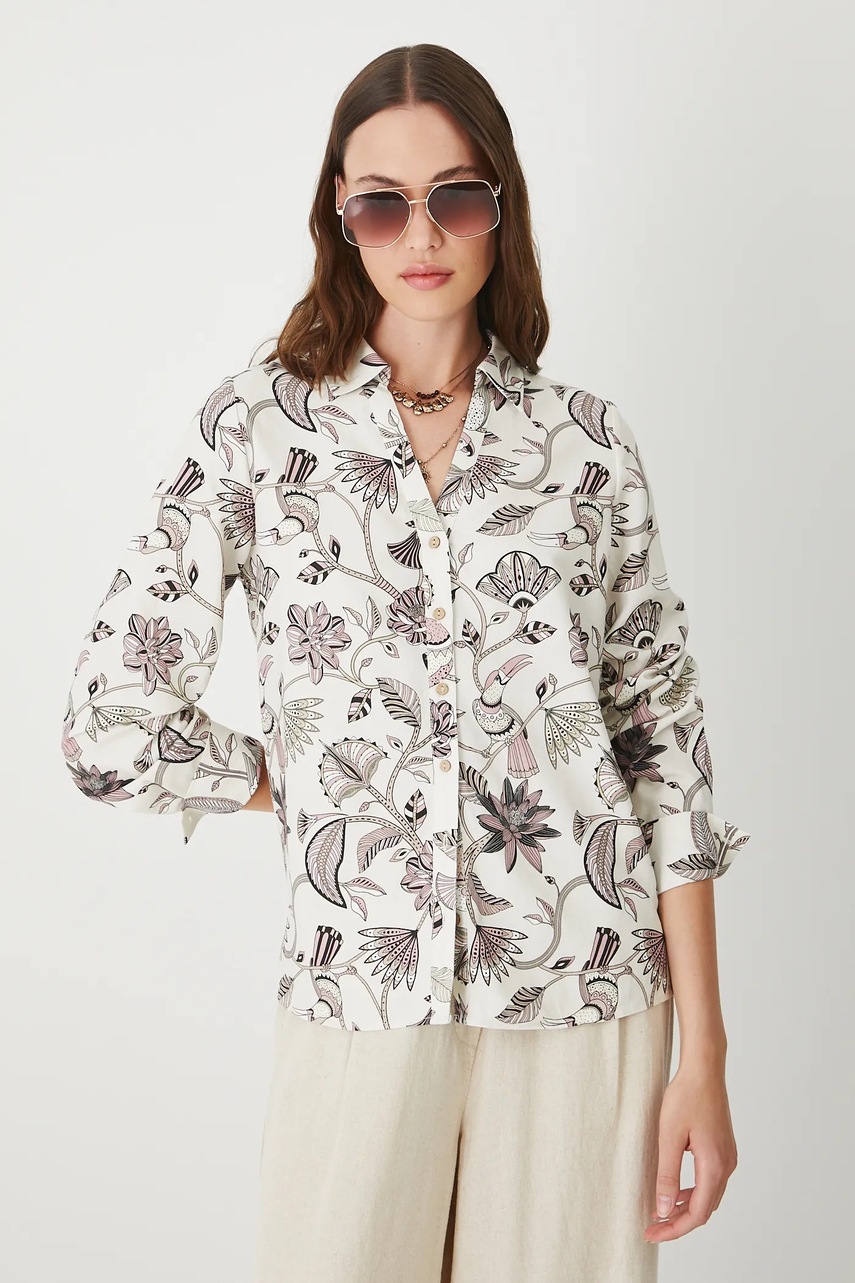 Рубашка Medicine цвет бежевый regular классический воротник