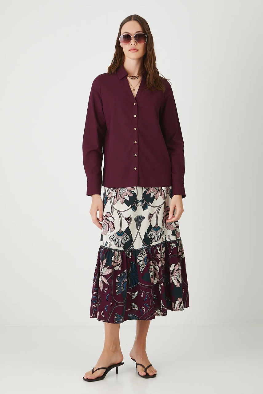 Рубашка Medicine цвет бордовый regular классический воротник