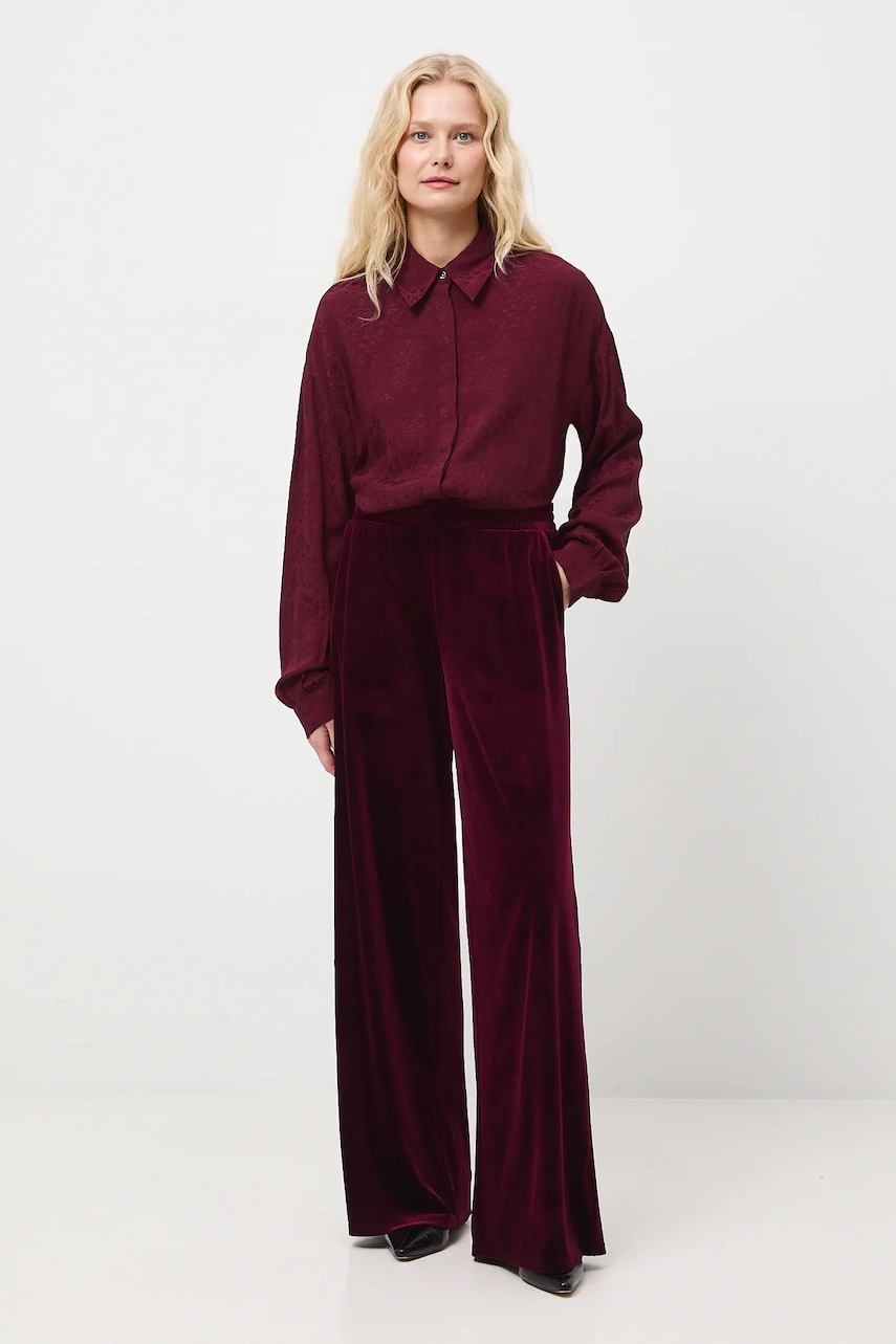 Medicine camasa culoarea bordo, cu guler clasic, regular