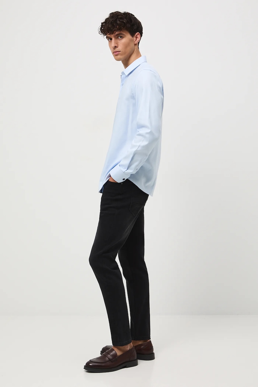 Medicine cămașă din bumbac cu guler italian, regular