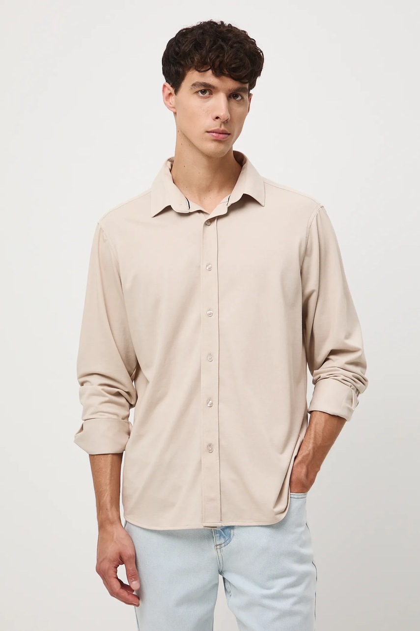 Рубашка Medicine цвет бежевый regular классический воротник