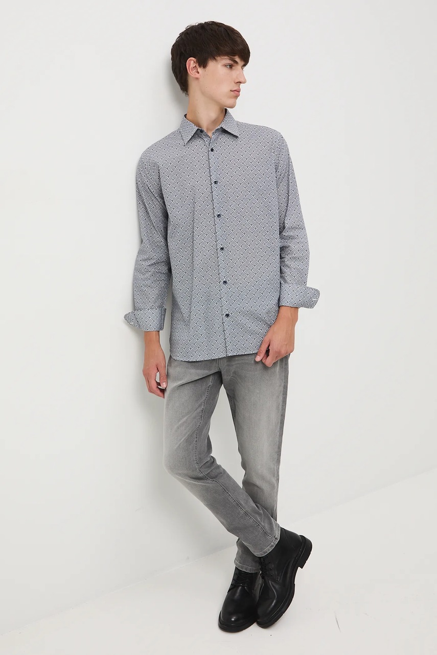 Рубашка Medicine цвет бежевый slim классический воротник