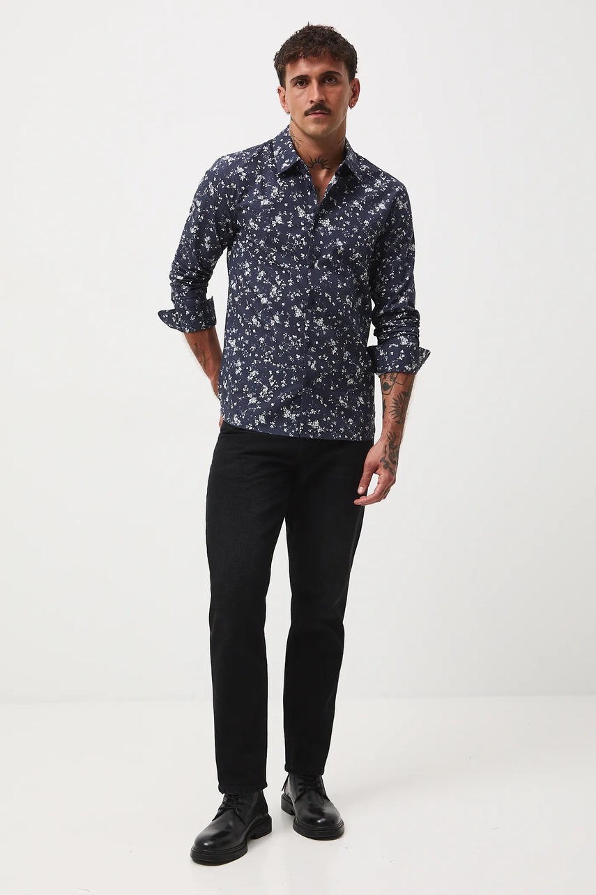 Рубашка Medicine цвет синий slim классический воротник