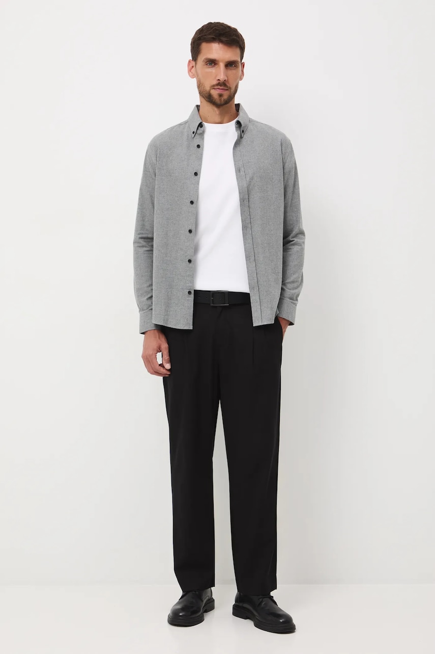 Medicine camasa culoarea gri, cu guler button-down, slim