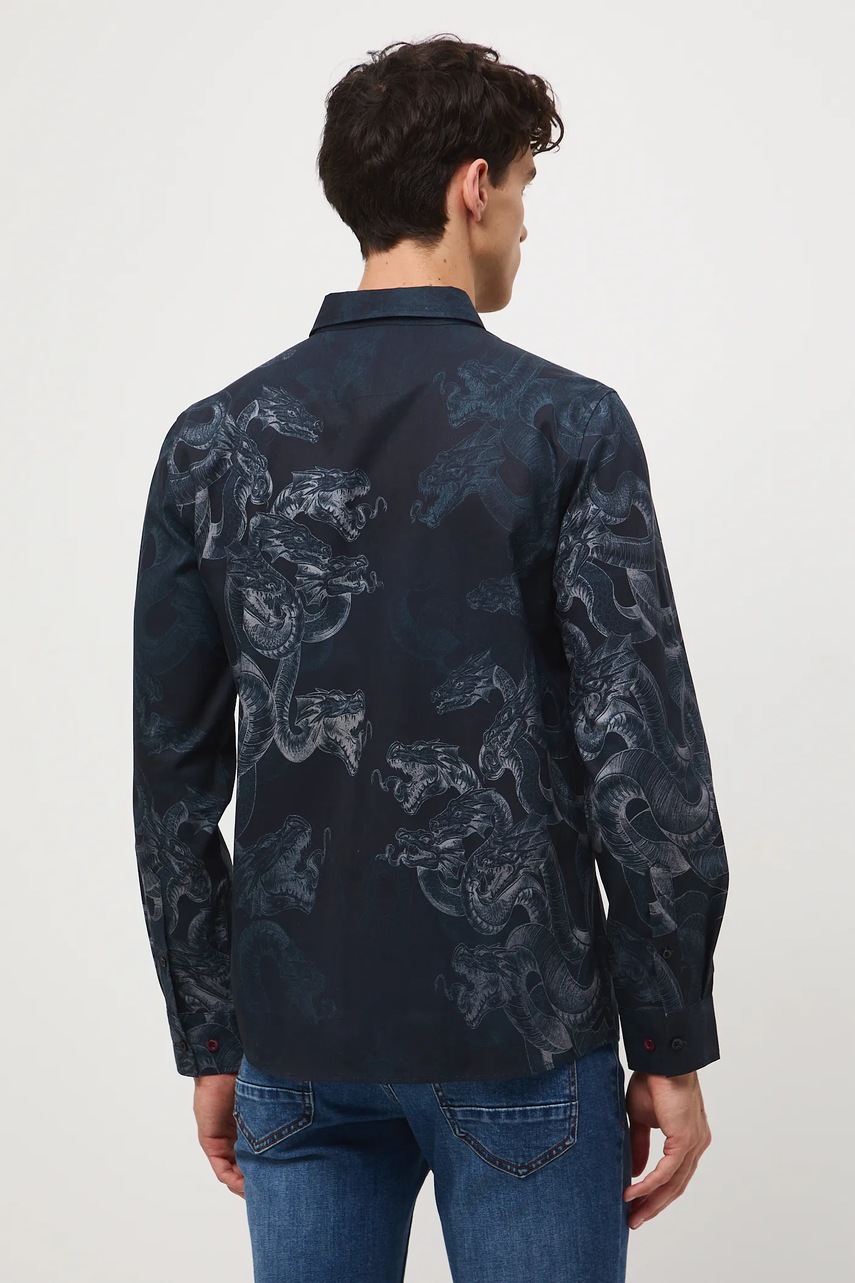 Рубашка Medicine цвет синий regular классический воротник