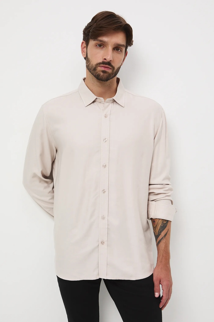 Рубашка Medicine цвет бежевый regular классический воротник