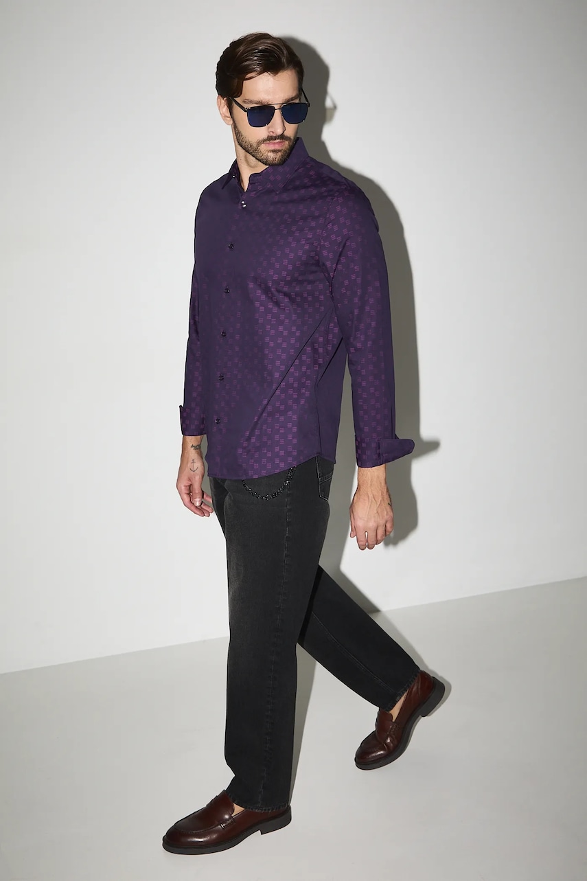 Ανδρικά πουκάμισα medicine σε μωβ