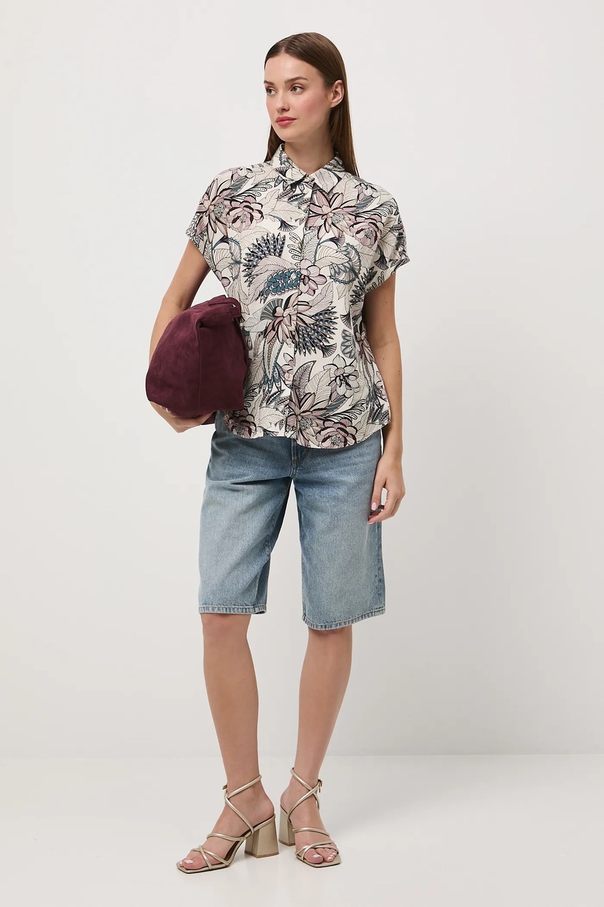 Рубашка с примесью льна Medicine relaxed классический воротник