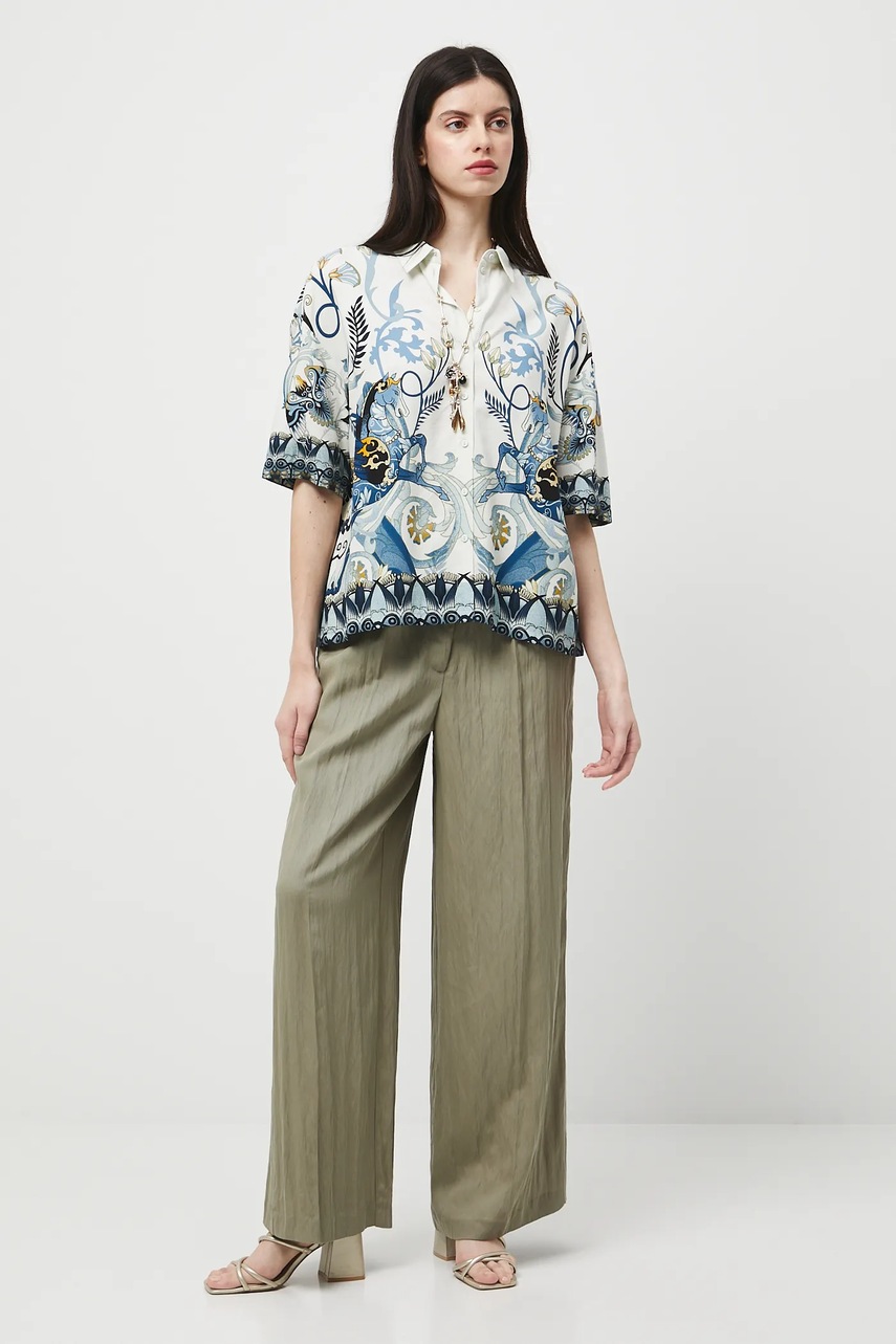 Рубашка с примесью льна Medicine relaxed классический воротник