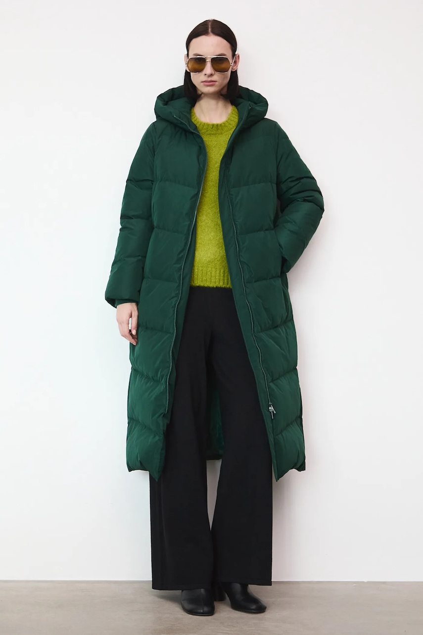 Medicine palton de puf culoarea verde
