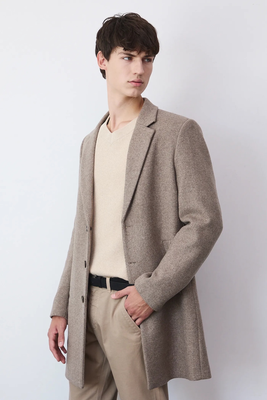 Medicine palton din lână culoarea bej