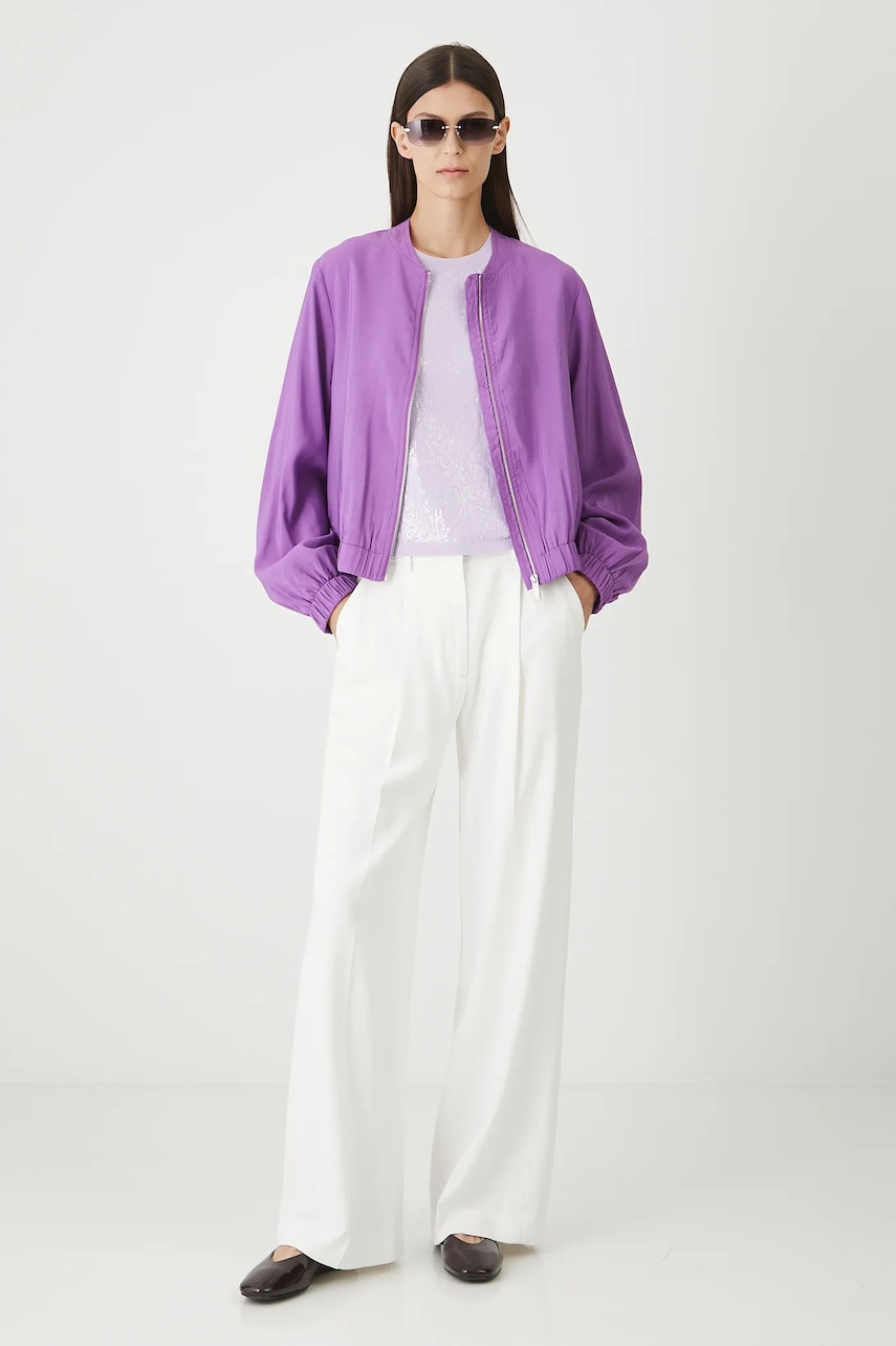 Medicine geacă bomber culoarea violet, de tranziție