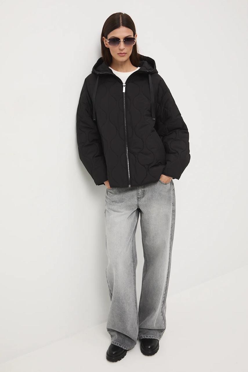 Medicine geacă culoarea negru, de tranziție, oversize