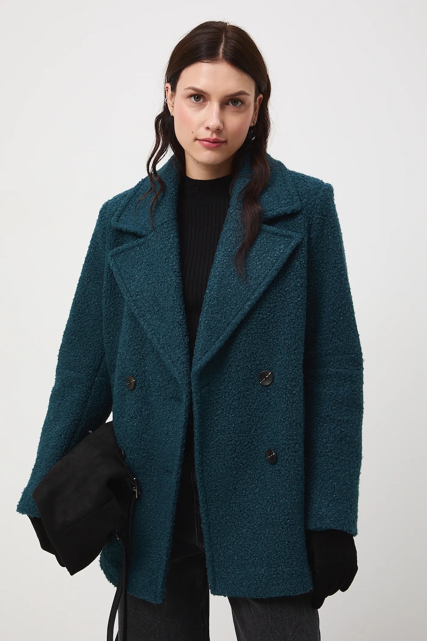 Medicine trenci scurt culoarea turcoaz, de tranzitie Medicine trenci scurt culoarea turcoaz, de tranzitie