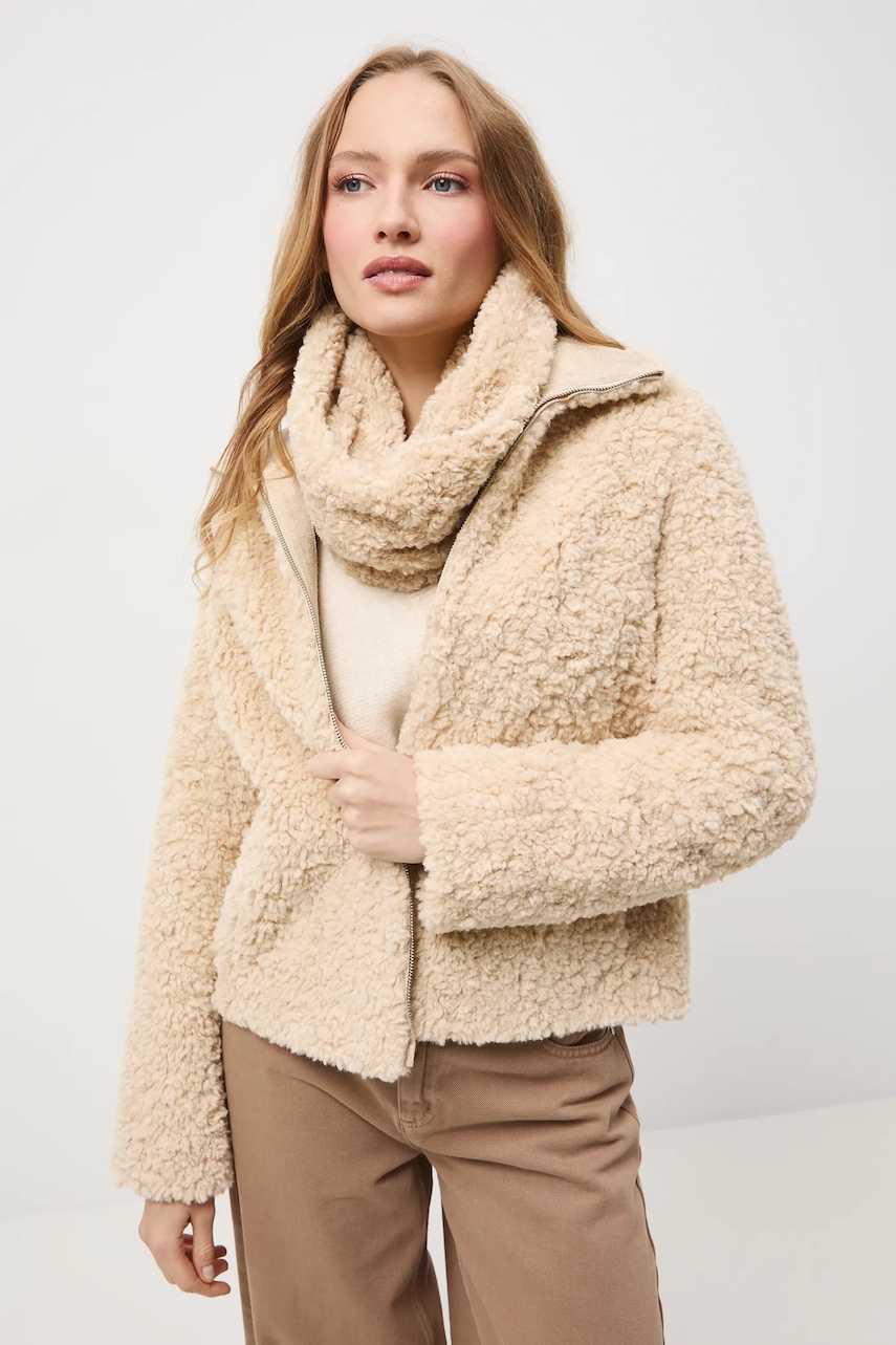 Medicine geaca culoarea bej, de tranzitie, oversize