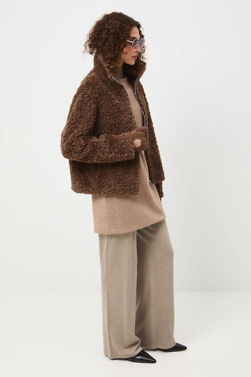 Medicine geaca culoarea maro, de tranzitie, oversize