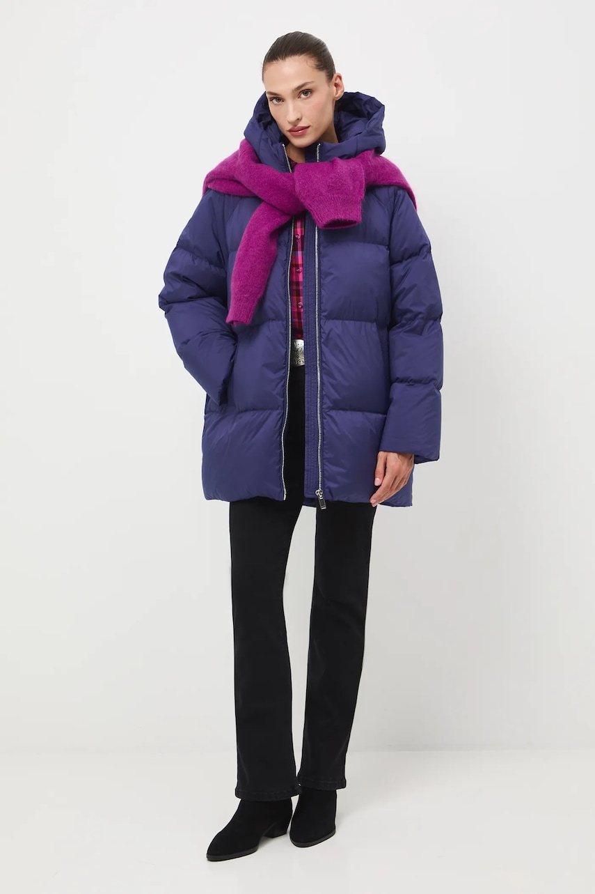 Medicine geaca de puf culoarea violet, de iarna, oversize