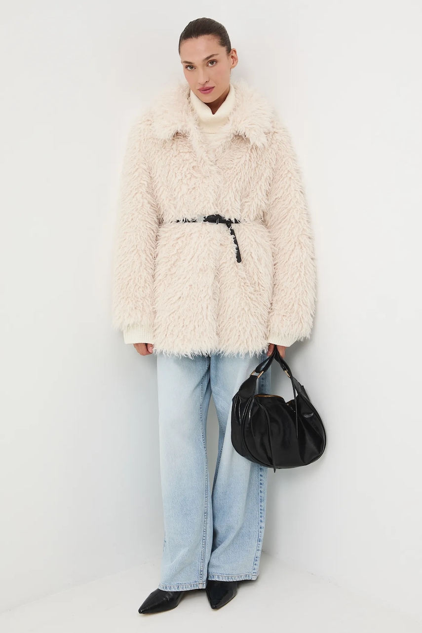 Medicine geaca culoarea bej, de tranzitie, oversize