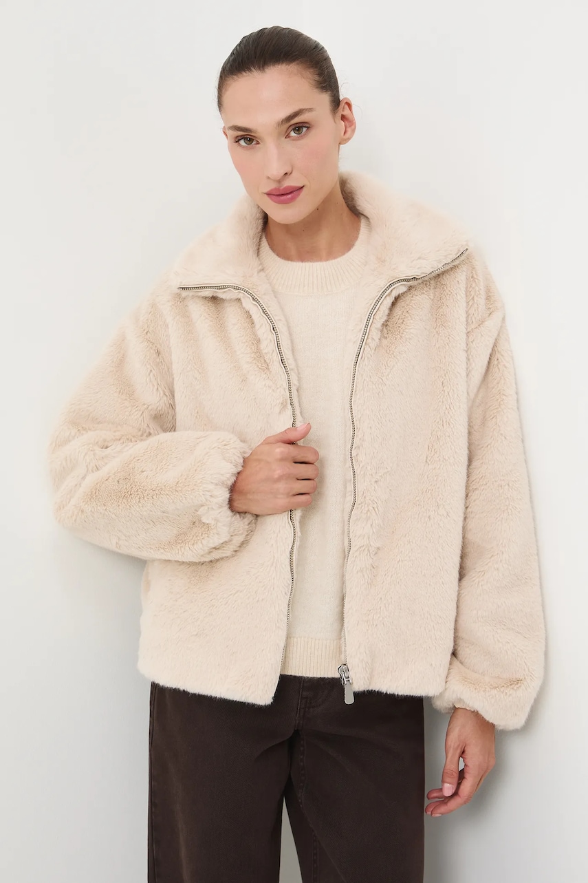 Medicine geaca culoarea bej, de tranzitie, oversize