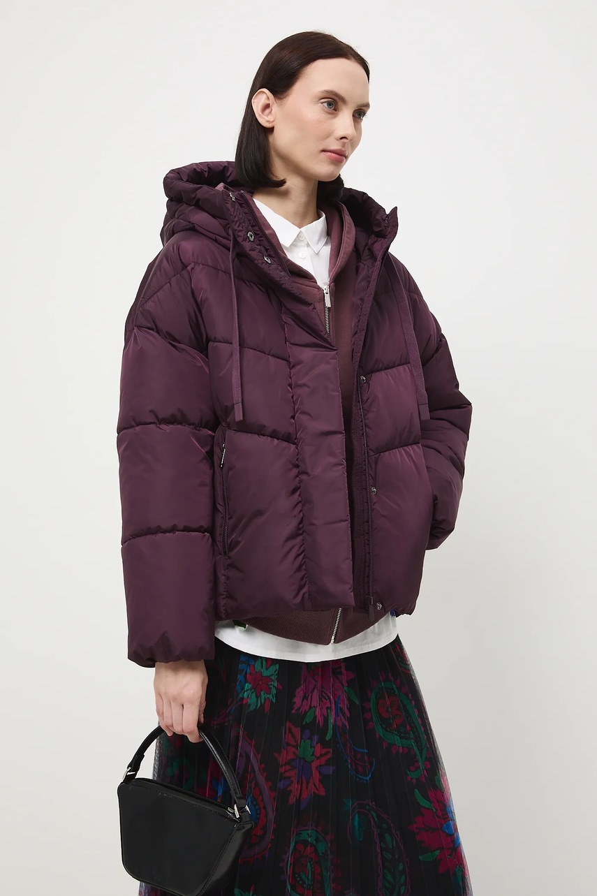 Medicine geaca culoarea bordo, de iarna, oversize