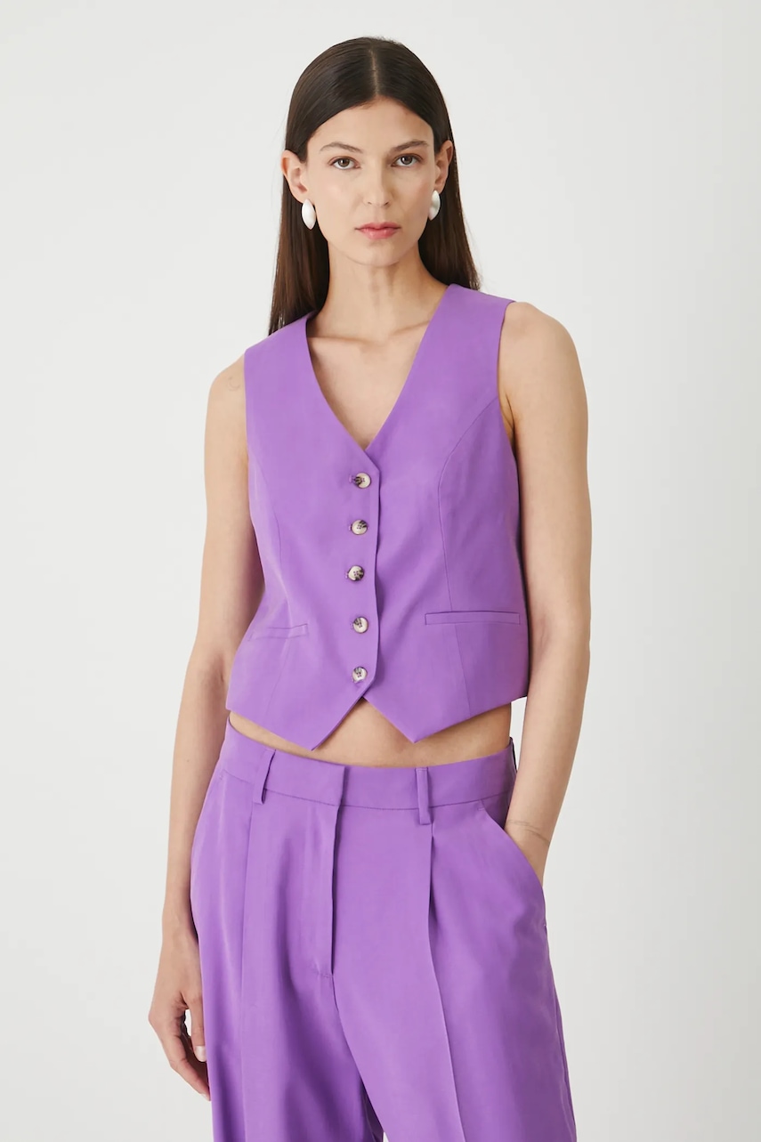 Medicine vestă culoarea violet, un singur rand de nasturi