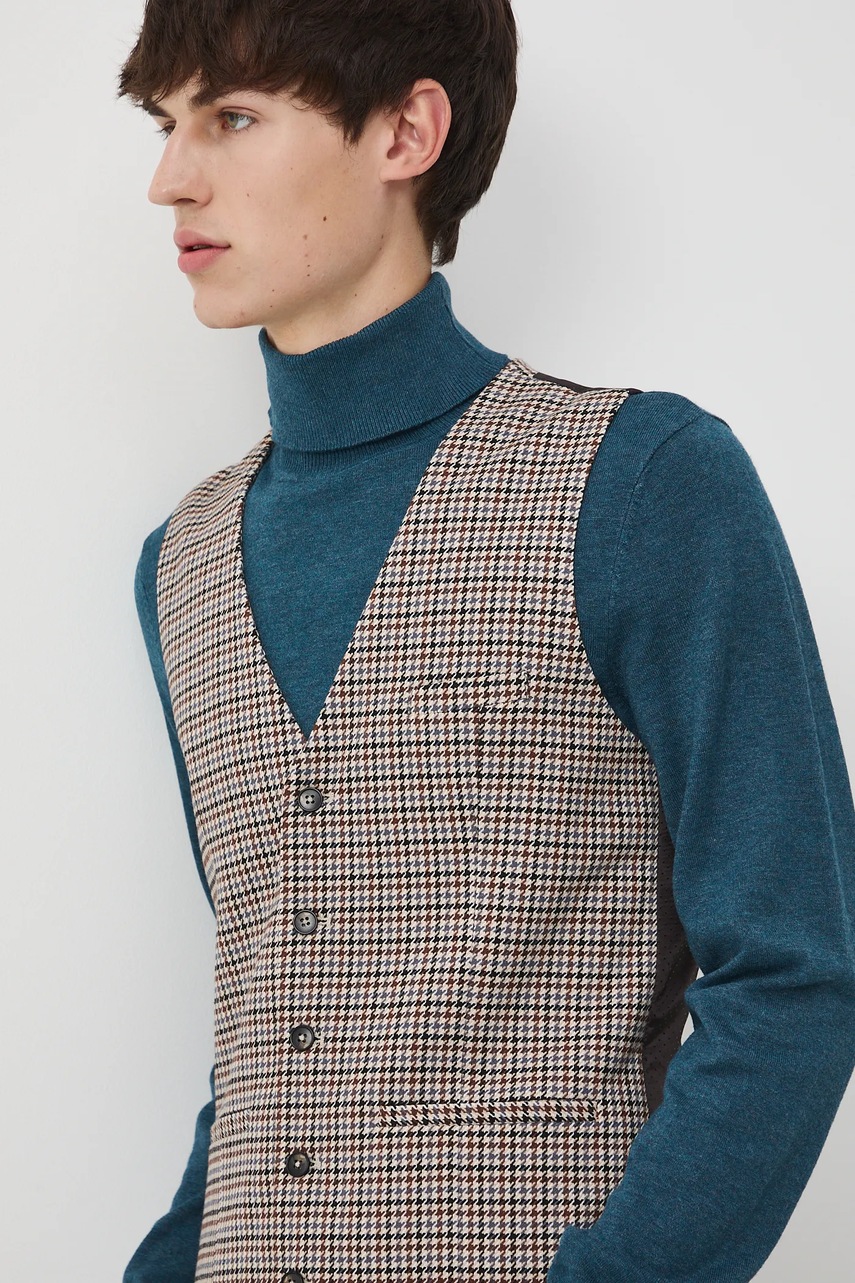 Γιλέκο Medicine χρώμα: καφέ φωτογραφία