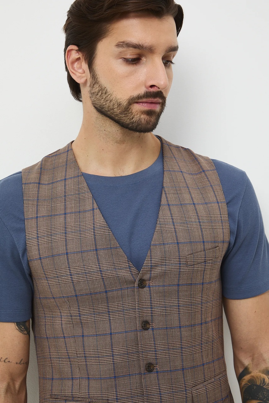 Γιλέκο Medicine χρώμα: καφέ φωτογραφία