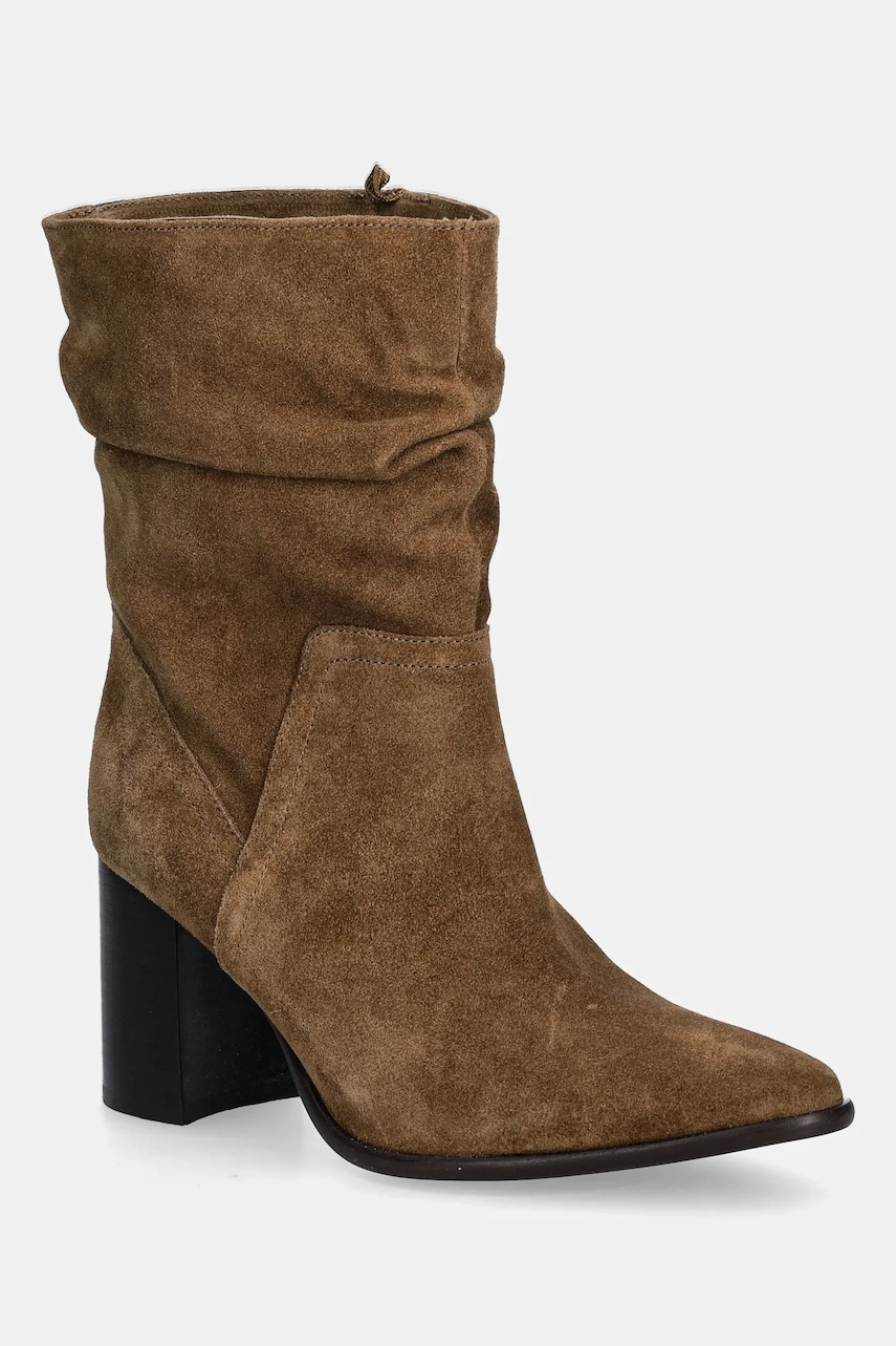 Medicine botine culoarea maro, cu toc drept