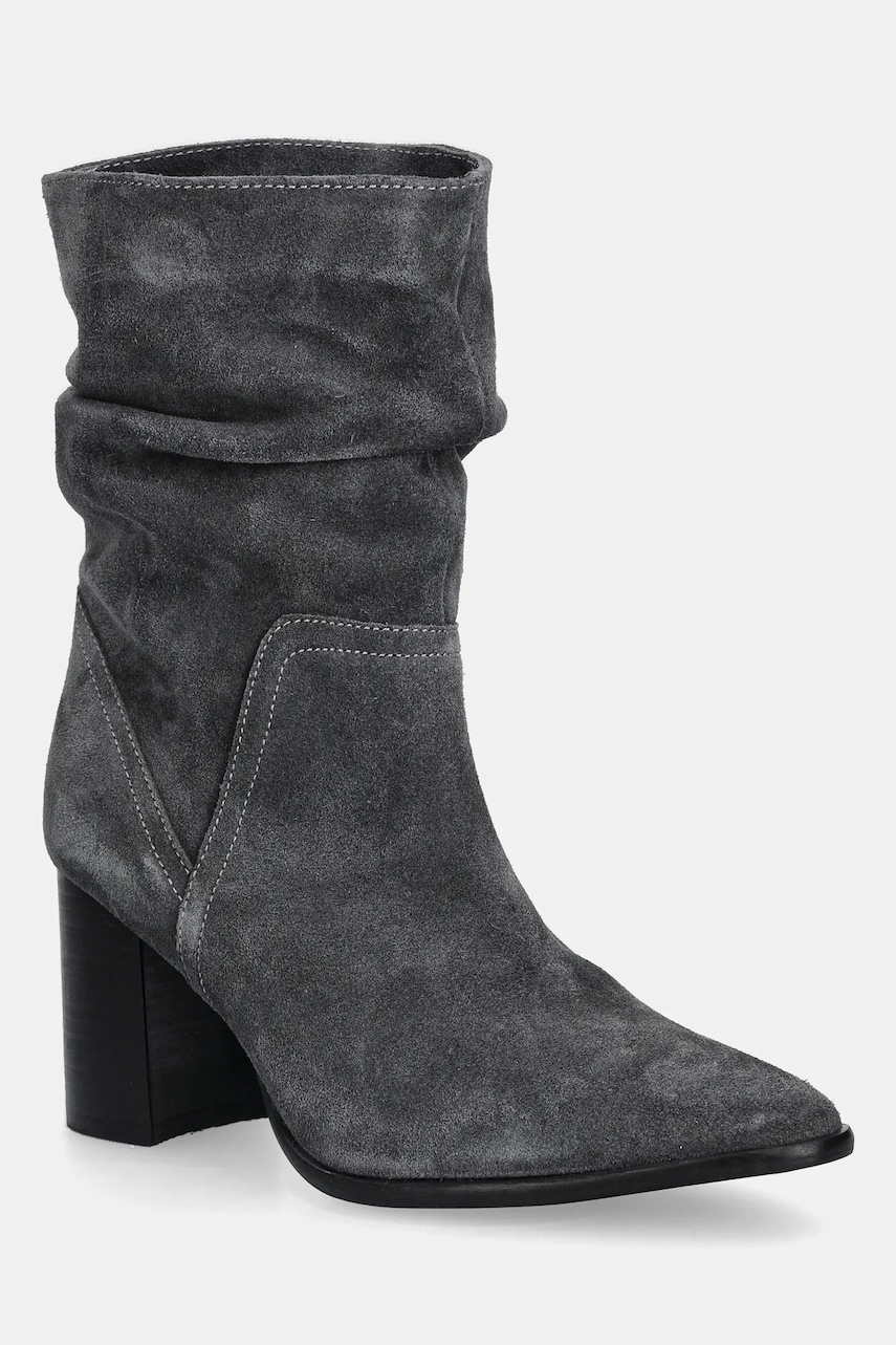 Medicine botine culoarea gri, cu toc drept