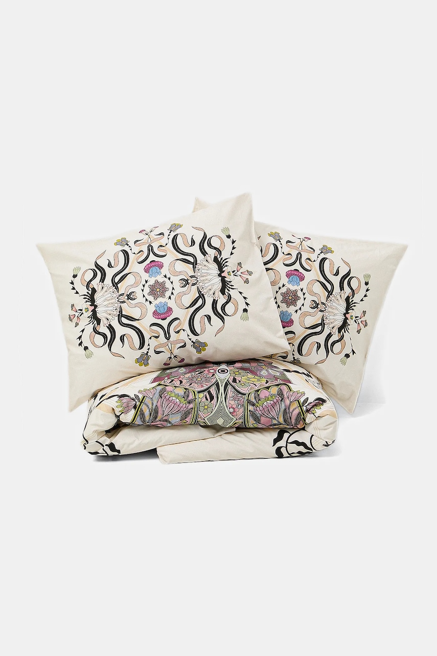 Medicine un set de lenjerie de pat din bumbac culoarea bej