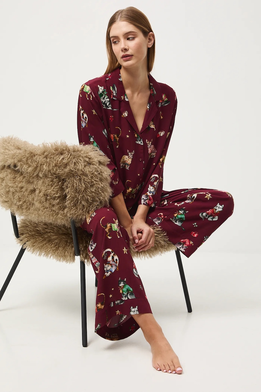 Medicine pijama culoarea bordo